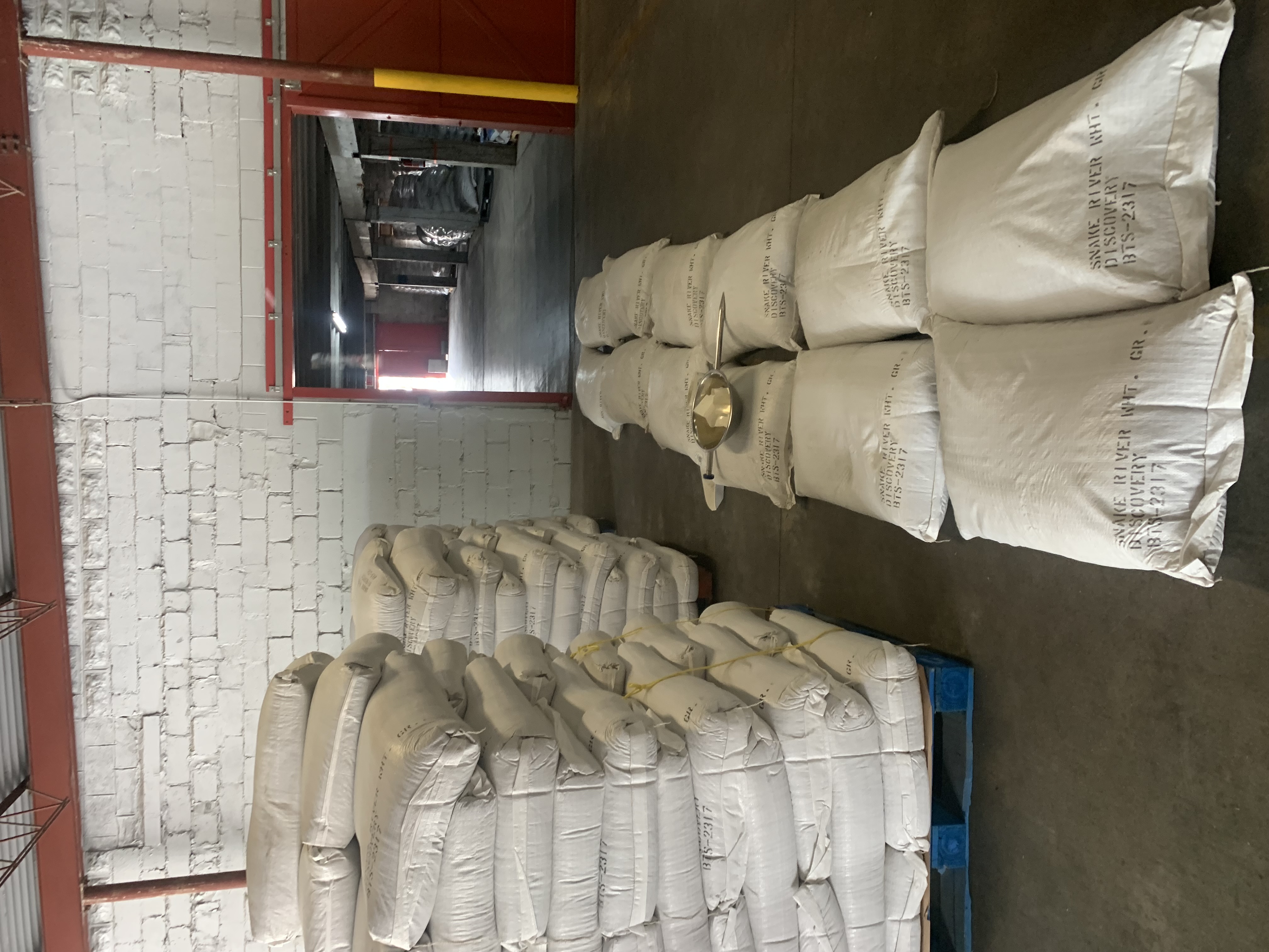 Sample bags in relation to pallets; photo by Cara Meyers, Colorado Department of Agriculture 